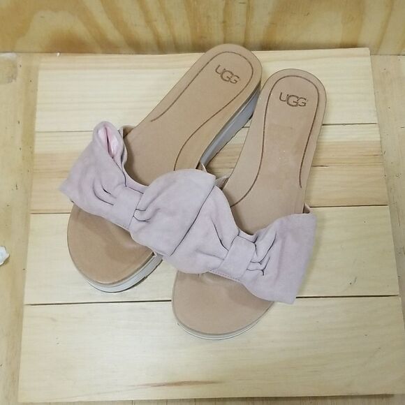 UGG JOAN SEASHELL PINK PLATFORM WEDGE SLIDE SLIPPER US 10 / EU 41 - Picture 3 of 9